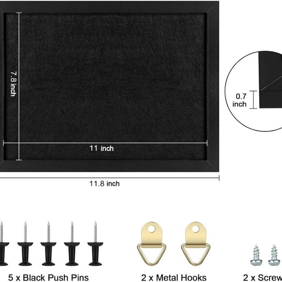 Pin Board for Office, School and Home (All Black, 11“ x‎ 8" - 1P) - Picture 5 of 6